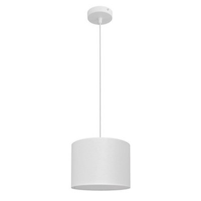 Luminosa Lighting Luminosa Alba Cylindrical Pendant Ceiling Light White 20Cm
