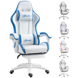 Vinsetto Racing Style Gaming Chair With Reclining Function Footrest, Blue - thumbnail 2