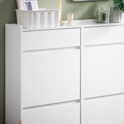 Sobuy Fsr169-W, Slim Shoe Cabinet Storage Unit 4 Flip Drawers And 2 Drawers Shoe Cupboard Shoe Rack Hallway Organiser, White - thumbnail 6