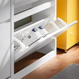 Sobuy Fsr169-W, Slim Shoe Cabinet Storage Unit 4 Flip Drawers And 2 Drawers Shoe Cupboard Shoe Rack Hallway Organiser, White - thumbnail 4