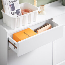 Sobuy Fsr169-W, Slim Shoe Cabinet Storage Unit 4 Flip Drawers And 2 Drawers Shoe Cupboard Shoe Rack Hallway Organiser, White - thumbnail 8