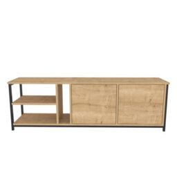 Decorotika Primrose Tv Stand Tv Unit For Tv's Up To 72 Inch Black And Oak - thumbnail 4