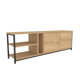 Decorotika Primrose Tv Stand Tv Unit For Tv's Up To 72 Inch Black And Oak - thumbnail 5