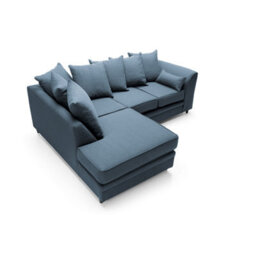 Abakus Direct Darcy Corner Sofa Left Facing In Teal Linen Fabric - thumbnail 5