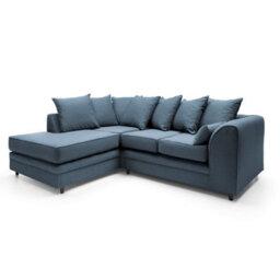 Abakus Direct Darcy Corner Sofa Left Facing In Teal Linen Fabric - thumbnail 2