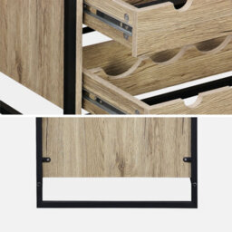 Sweeek. 5-Shelf Wine Rack With Metal And Wood-Effect Loft Natural 75X40X90 Cm - thumbnail 8
