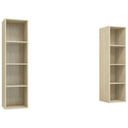Berkfield Wall-Mounted Tv Cabinets 2 Pcs Sonoma Oak Engineered Wood - thumbnail 2