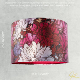 Happy Homewares Classic Red Lilac And Pink Chrysanthemum Japanese Style Lamp Shade - thumbnail 6