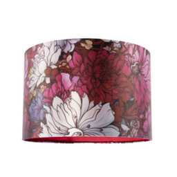 Happy Homewares Classic Red Lilac And Pink Chrysanthemum Japanese Style Lamp Shade - thumbnail 4