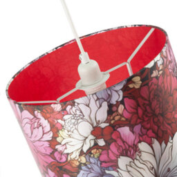 Happy Homewares Classic Red Lilac And Pink Chrysanthemum Japanese Style Lamp Shade - thumbnail 5