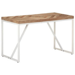 Berkfield Industrial Dining Table 120X60X76 Cm Solid Acacia And Mango Wood - thumbnail 8
