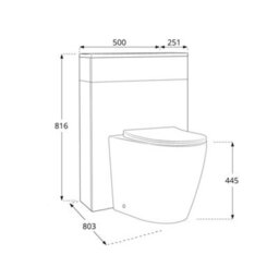 Homestylestore 1050mm Concrete Grey Bathroom Combination Vanity Wc Unit Toilet Pan And Black Finger Pull Handle - thumbnail 5