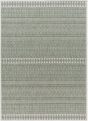 Livabliss Eagean Global Green Ivory Indoor & Outdoor Rug 160 X 230 Cm Easy To Clean, Perfect For Balcony Or Dining Room - image 1