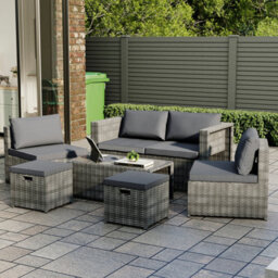 Lassic Garden Vida Islay 6 Seater Grey Outdoor Ukfr Rattan Furniture Set - Fully Assembled - thumbnail 5