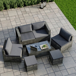 Lassic Garden Vida Islay 6 Seater Grey Outdoor Ukfr Rattan Furniture Set - Fully Assembled - thumbnail 6