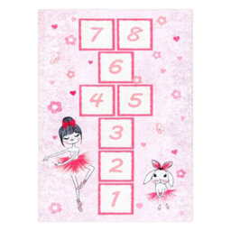 RugsX Junior 51828.802 Washing Carpet Hopscotch, Ballerina For Children Anti-Slip - 200X290 Cm - thumbnail 2