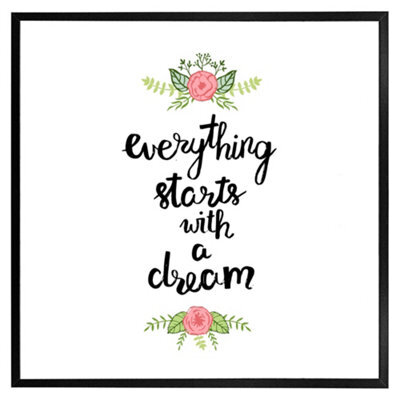 "Andrew Lee Everything Starts With A Dream (Picutre Frame) / 12X12"" / Oak" - image 1