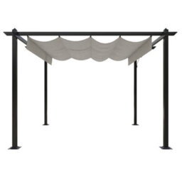 Berkfield Sturdy Garden Gazebo With Retractable Roof 3X3 M Cream - thumbnail 5