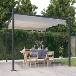 Berkfield Sturdy Garden Gazebo With Retractable Roof 3X3 M Cream - thumbnail 2