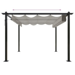 Berkfield Sturdy Garden Gazebo With Retractable Roof 3X3 M Cream - thumbnail 6
