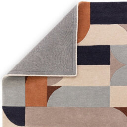 Terracotta Handmade Abstract Geometric Wool 12-14mm Thick Stain-Resistant Rug For Bedroom, & Dining Room-120Cm X 170Cm - thumbnail 5