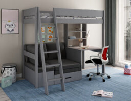 Estella Grey - High With Desk/futon (Black Futon) - thumbnail 1
