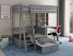 Estella Grey - High With Desk/futon (Black Futon) - thumbnail 2