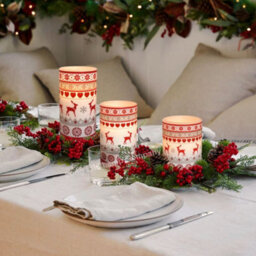 Long Life Lamps Company Set Of 3 Usb Rechargeable Led Wax Christmas Reindeer Flameless Candles With Remote Control Wax04 - thumbnail 8