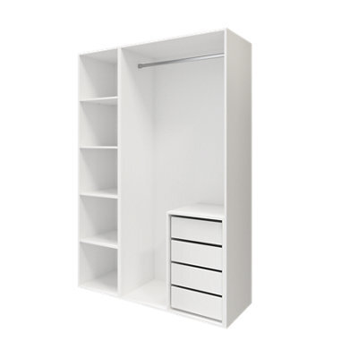 GoodHome Atomia Freestanding White Particle Board Wardrobe, Clothing & Shoes Organiser (H)2250mm (W)1500mm (D)580mm - image 1