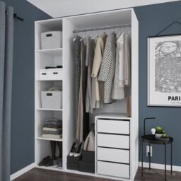 GoodHome Atomia Freestanding White Particle Board Wardrobe, Clothing & Shoes Organiser (H)2250mm (W)1500mm (D)580mm - thumbnail 3