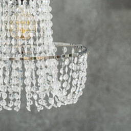 Valuelights Tegan Silver Jewel Acrylic Droplet Chandelier Easy Fit Ceiling Light Shade And Bulb (D)28Cm - thumbnail 4