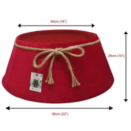Holly International Velvet Tree Skirt Ruby Red - 56Cm - thumbnail 2