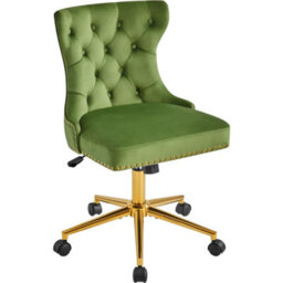 Yaheetech Upholstered Home Office Chair With Adjustable Height - Green - thumbnail 2