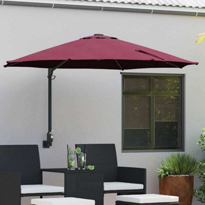 Berkfield Garden Parasol Red, Black 248 X 248 X 148 Cm Polyester, Steel - image 1