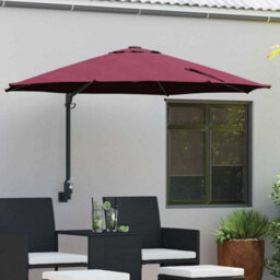 Berkfield Garden Parasol Red, Black 248 X 248 X 148 Cm Polyester, Steel