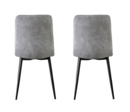 Mcc Direct Henri Faux Suede Leather Dining Chairs Set Of 4 Light Grey - thumbnail 5