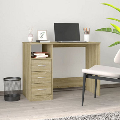 Berkfield Desk With Drawers Sonoma Oak 102X50X76 Cm Engineered Wood - image 1