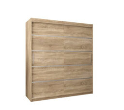 Arte Verona 01 Contemporary 2 Sliding Door Wardrobe 9 Shelves 2 Rails Oak Sonoma Effect (H)2000mm (W)1800mm (D)620mm - thumbnail 1