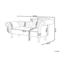 Beliani Right-Hand Chaise Longue Lattes Ii Velvet Grey With Cushion - thumbnail 3
