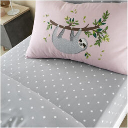 Gc Gaveno Cavailia Animal Printed Sloth Fitted Sheet Double Polka Dot Bed Sheet Set With Pillowcase - thumbnail 1