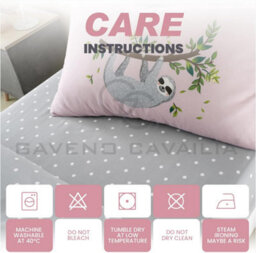 Gc Gaveno Cavailia Animal Printed Sloth Fitted Sheet Double Polka Dot Bed Sheet Set With Pillowcase - thumbnail 4