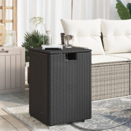 Vidaxl Propane Tank Cover Table Black 40X40X60 Cm Poly Rattan - thumbnail 1
