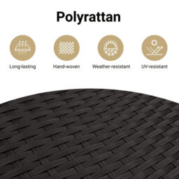 Vidaxl Propane Tank Cover Table Black 40X40X60 Cm Poly Rattan - thumbnail 7