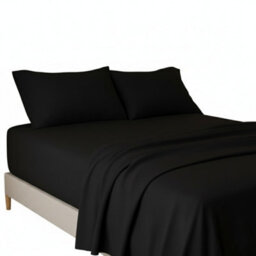 Flannelette Flat Sheet Soft Brushed Cotton Bedding For Warmth Comfort Black - thumbnail 2