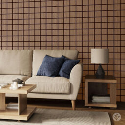 Wvh Walnut Check Geometric Wood Veneer Acoustic Felt Backing Decorative Sound-Absorbing Solution For Homes, Offices, And Studios - thumbnail 5