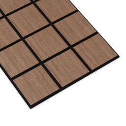 Wvh Walnut Check Geometric Wood Veneer Acoustic Felt Backing Decorative Sound-Absorbing Solution For Homes, Offices, And Studios - thumbnail 2