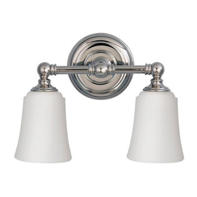 Luminosa Lighting Luminosa Huguenot Lake 2 Light Bathroom Over Mirror Light Polished Chrome Ip44, G9