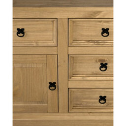Sideboard 2 Door 5 Drawer Large Cupboard Mexican Solid Pine - thumbnail 5