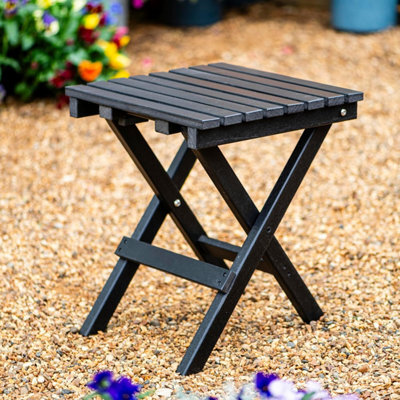 Garden Gear Hdpe Folding Side Table Outdoor Portable Garden Drink Snack Table Dark Grey Durable Lightweight Weather Resistant - image 1