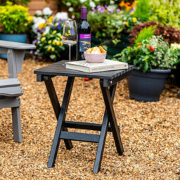 Garden Gear Hdpe Folding Side Table Outdoor Portable Garden Drink Snack Table Dark Grey Durable Lightweight Weather Resistant - thumbnail 2
